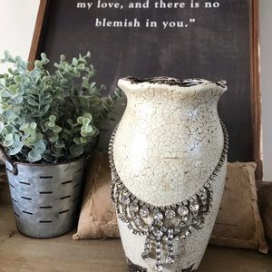 Chandelier Vintage Silver Rhinestone Necklace